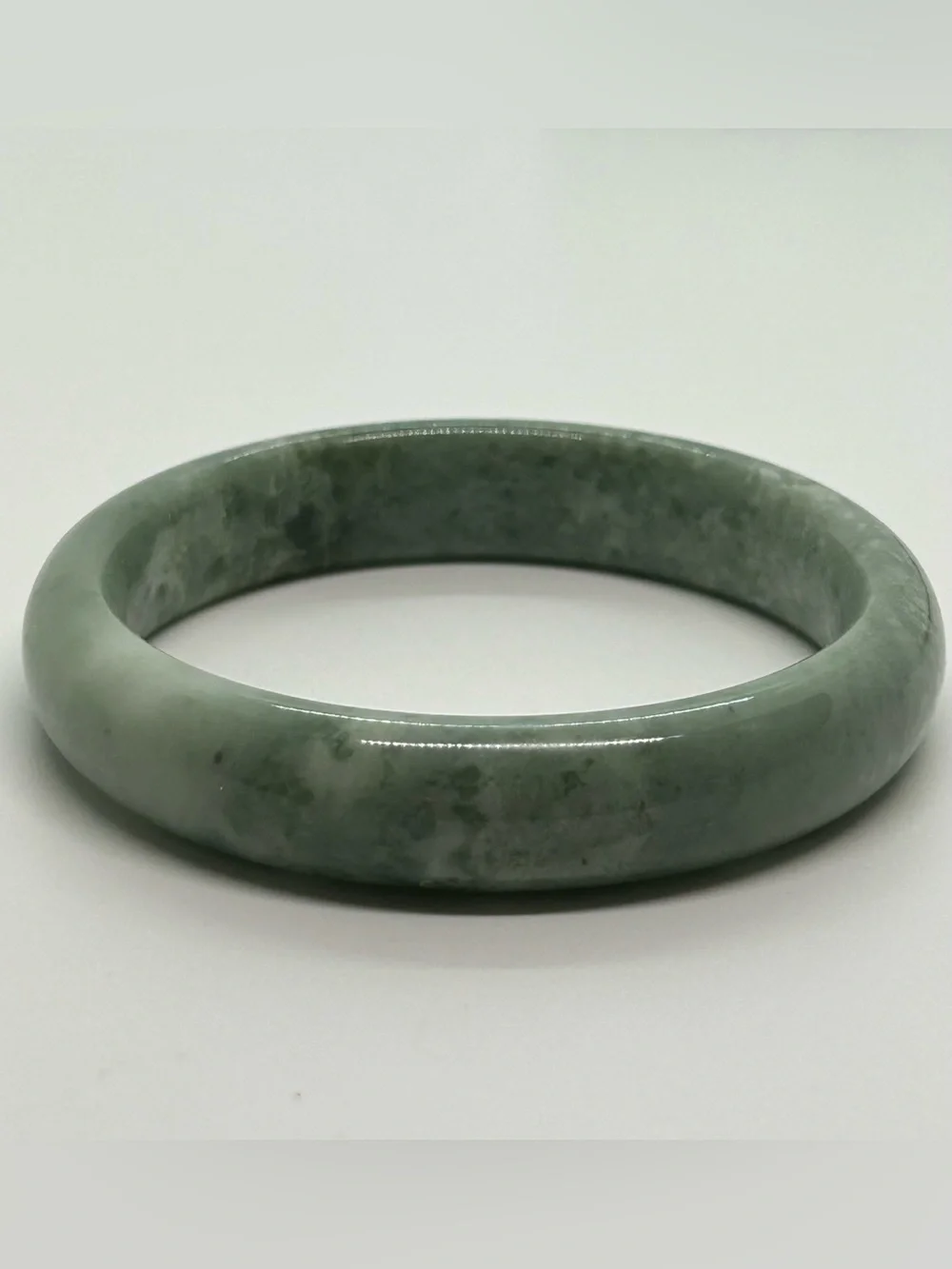 Natural Spotted Green Jade Bangle